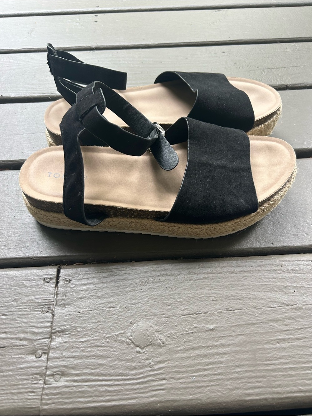 Torrid black platform sandals size 12 wide width